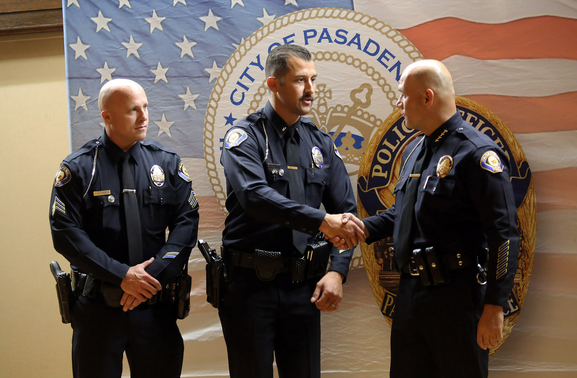 Pasadena Police Department celebrates new crop of police officers and promo...