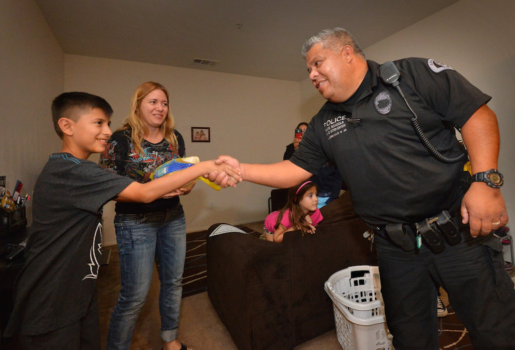 Anaheim GRIP: Anaheim Police, Community Service Programs Inc. and Anaheim First Christian Church Partner for “Operation Turkey Leg” offering a traditional turkey dinner incentive to Anaheim students who participate in the Gang Reduction Intervention Partnership (GRIP) and delivered to their home by Anaheim Police Officers, GRIP and school staff, as well as volunteers from the Anaheim First Christian Church.