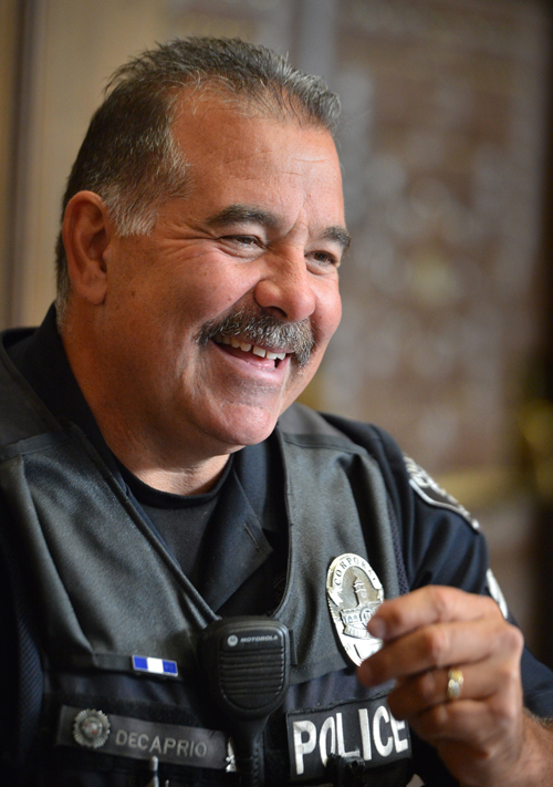 Corporal John DeCaprio of the Fullerton Police talks about his experience over the past 29 years with the department. Photo by Steven Georges/Behind the Badge OC