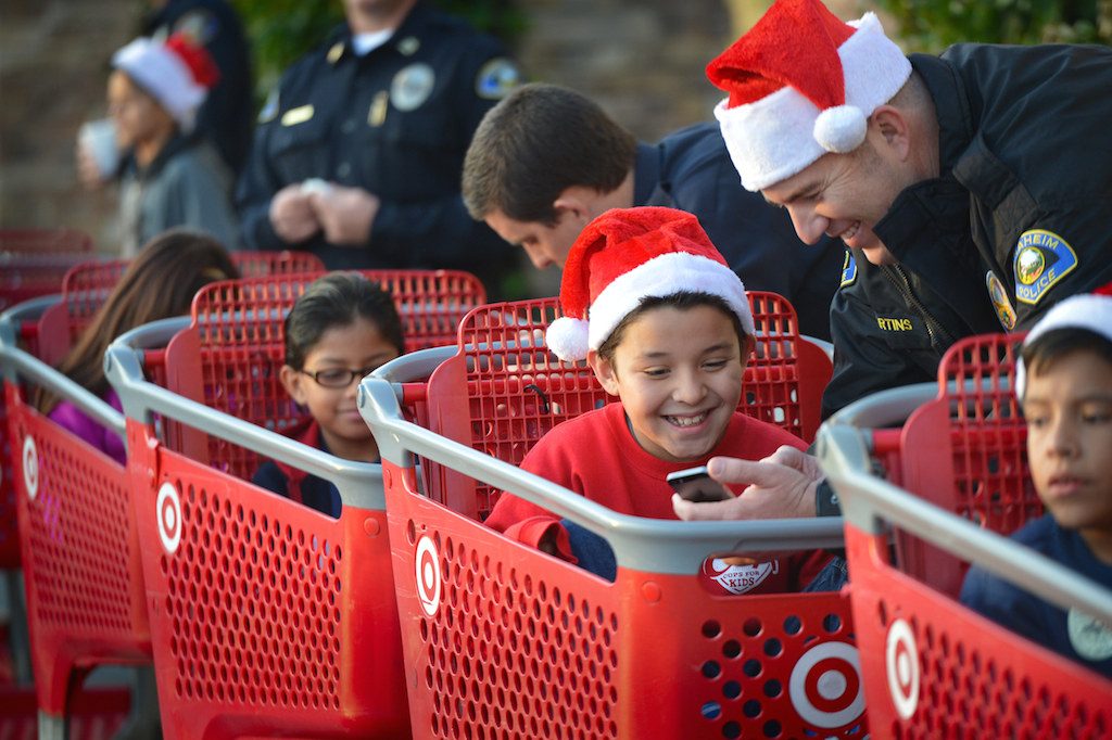 Anaheim Police Department’s Cops 4 Kids and Target joins together with with several other donations received throughout the year to create the second annual “Shop with a Cop” where Anaheim police officers are paired with a child and a $100.00 Target gift card to buy whatever they want in the Target store.