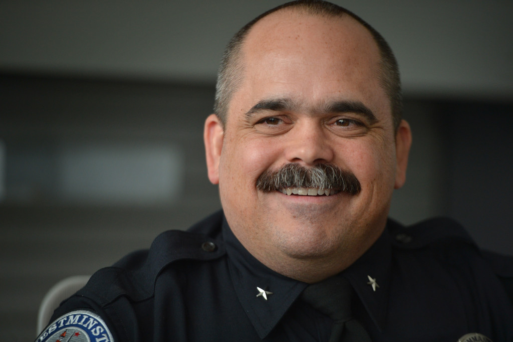 Recently promoted Commander Michael Chapman talks about his his career at the Westminster Police Department. Photo by Steven Georges/Behind the Badge OC