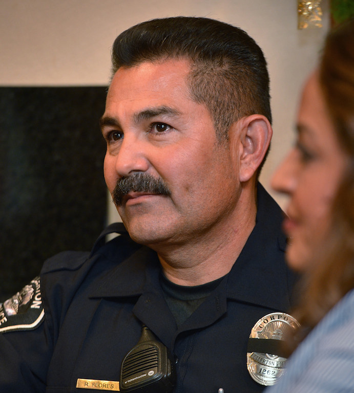 Corp. Ray Flores is a School Resource Officer attached to Sunny Hills High School. Photo: Steven Georges