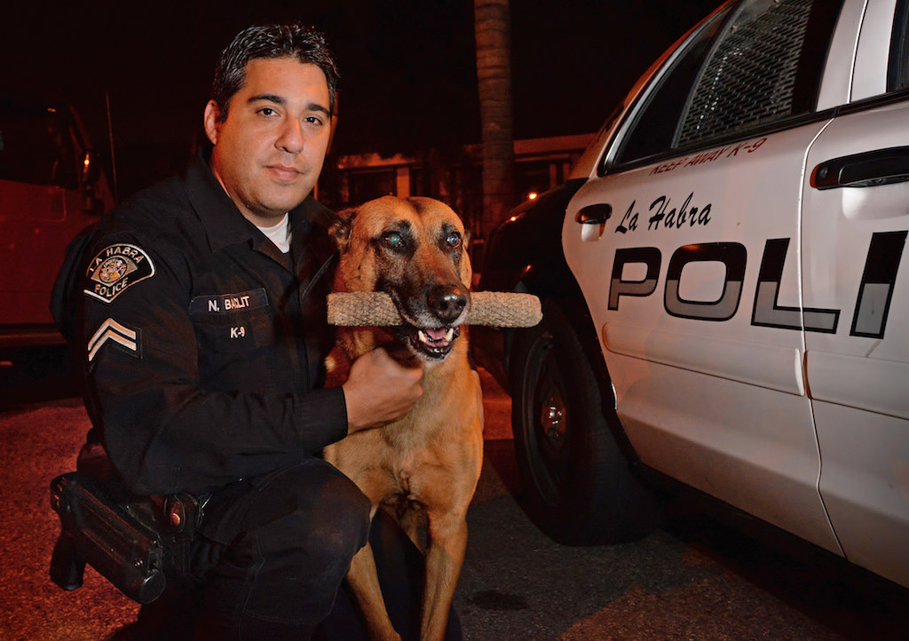 La Habra PD Cpl. Nick Baclit and his K9 partner Prinz. Photo by Steven Georges/Behind the Badge OC