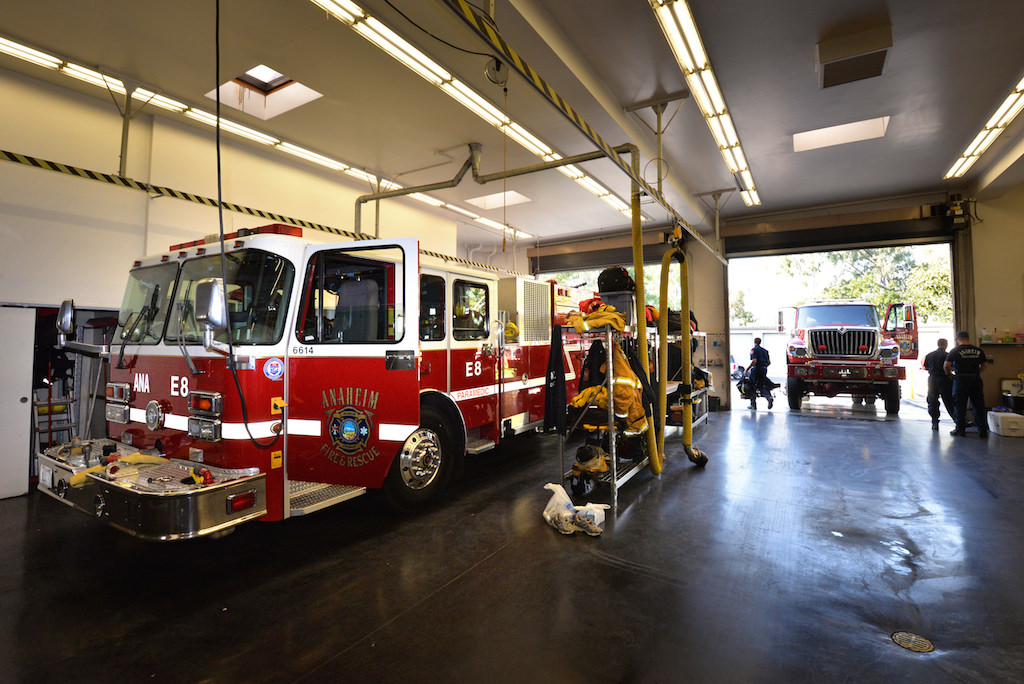 Station 8's apparatus bay --- don't call it a garage. Photo: Steven Georges