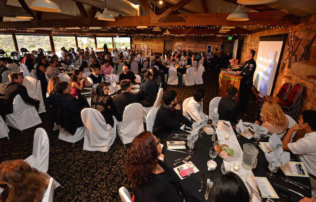 Explorers gather at the Orange County Mining Company as Officer Jason Perkins hosts the Police Explorer Post 1020 Awards Banquet. Photo by Steven Georges/Behind the Badge OC