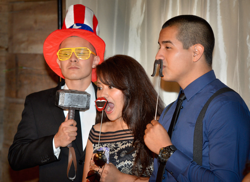 Explorers have fun with the photo booth during the Garden Grove Police Explorer Post 1020 Awards Banquet. Photo by Steven Georges/Behind the Badge OC