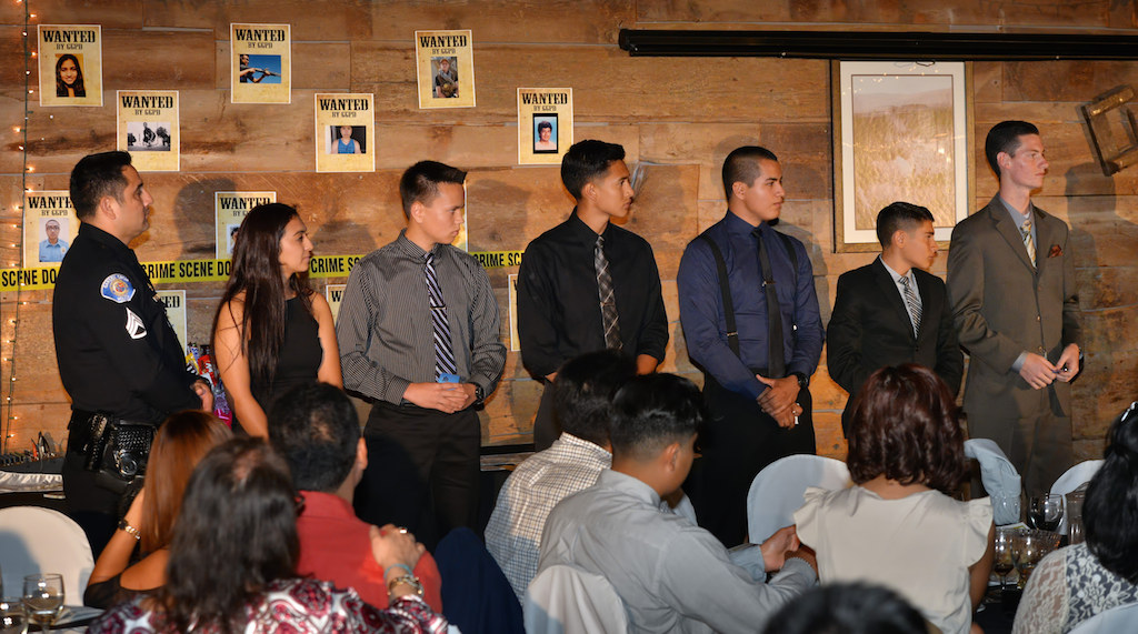 Explorers are called up for their promotions ceremony during the Garden Grove Police Explorer Post 1020 Awards Banquet. Photo by Steven Georges/Behind the Badge OC
