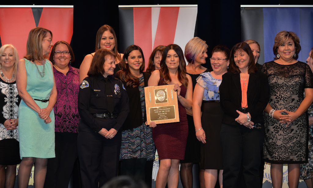 The Records Bureau receives the Unit of the Year award during Anaheim PD’s 2015 Awards and Retirement Ceremony. Photo by Steven Georges/Behind the Badge OC