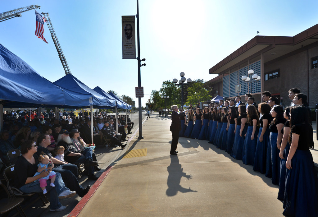 The Bolsa Grande High School Concert Choir sings God Bless America during Garden Grove PD’s 28th Annual “Call to Duty” Memorial Service. Photo by Steven Georges/Behind the Badge OC