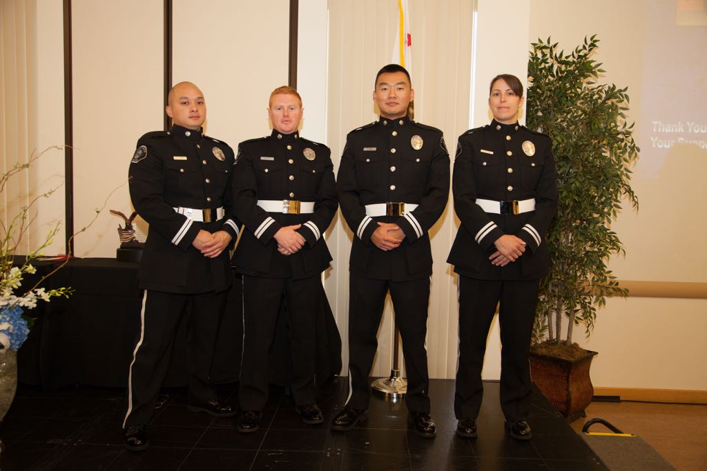 The Cypress Honor Guard stands at attention. Photo courtesy the Cypress PD. 