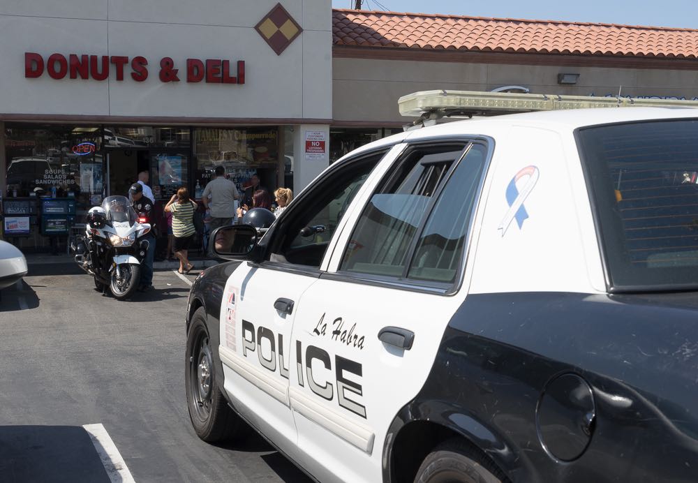 La Habra Police host monthly Coffee with a Cop events to connect with the community. Photo by Jim Banks/Behind the Badge OC. 