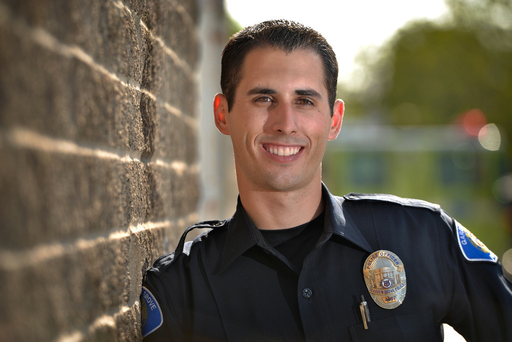 Austin Laverty, a new officer with the Garden Grove PD, started as an explorer and cadet with the agency. Photo by Steven Georges/Behind the Badge OC
