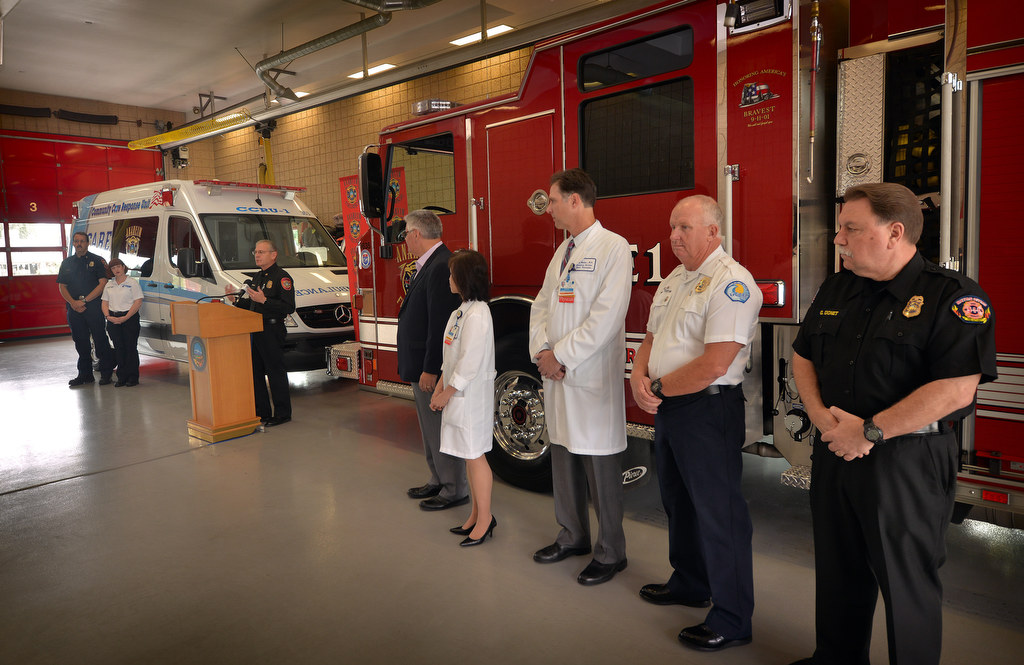 Announcement of Anaheim’s new CCRU-1 (Community Care Response Unit) from Anaheim Fire & Rescue and CARE Ambulance for the new nurse in ambulance program at Anaheim Fire Station 11.