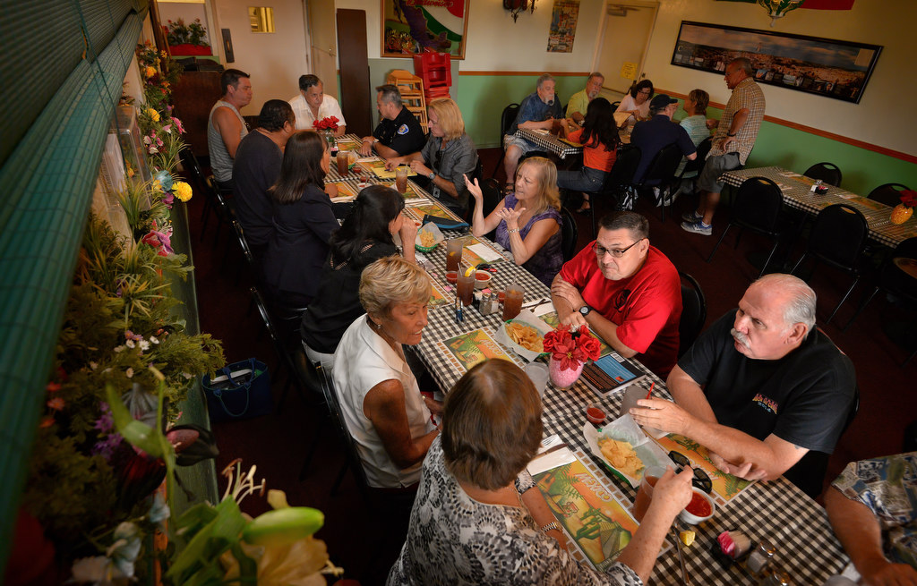 Retired GGPD employees gather for the last time at Casa de Soto restaurant in Garden Grove, a landmark for police in the city for the at least the past 30 years, due to the scheduled closing of the restaurant. Photo by Steven Georges/Behind the Badge OC