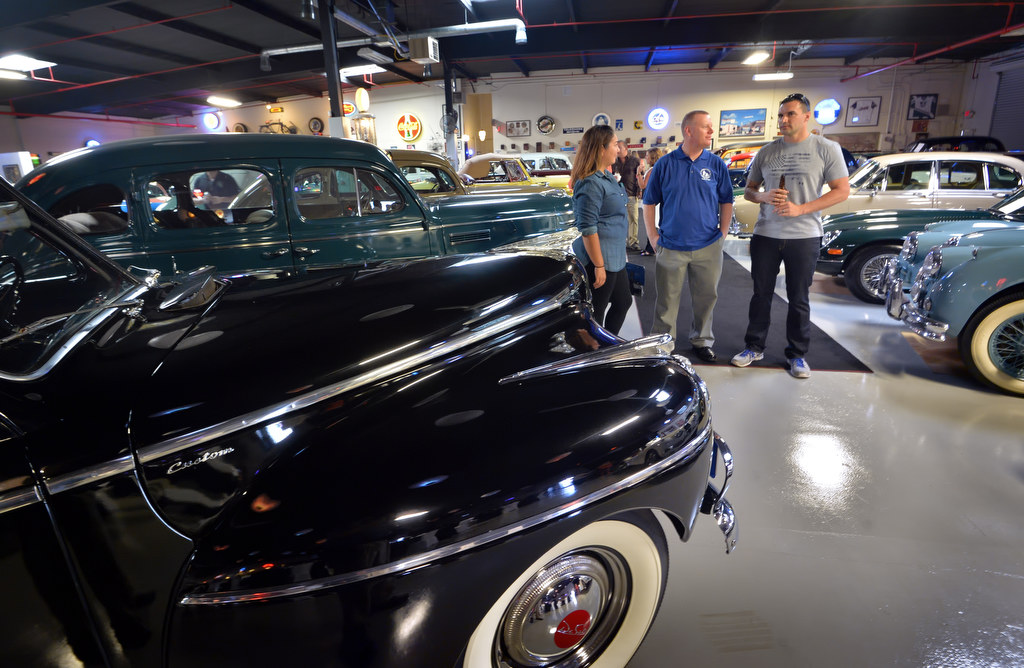 Classic cars fill the room during an Anaheim PD fundraiser for Anne Kridle and her four kids after her husband, Anaheim PD Sgt. Todd Kridle, passed away from cancer. Photo by Steven Georges/Behind the Badge OC