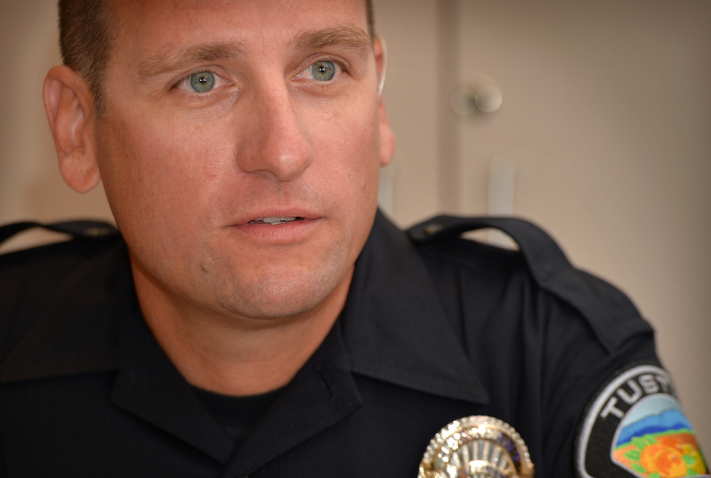 Tustin PD Sgt. Matt Nunley tells the story of his first day on the job as a new Tustin PD officer -- the day of the 9/11 attacks. Photo by Steven Georges/Behind the Badge OC