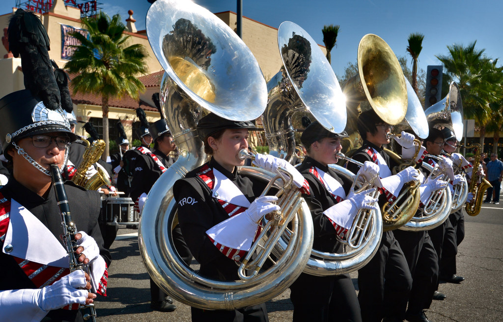 The Troy High School Marching Band entertains guest during the Founders Day Parade. Photo by Steven Georges/Behind the Badge OC