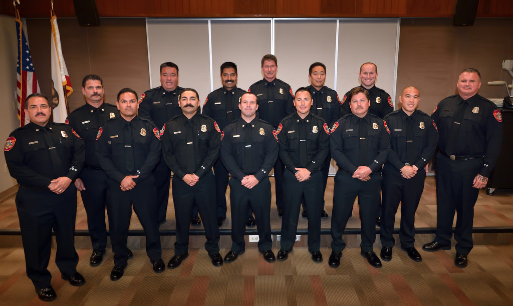 Anaheim Fire & RescueÕs 2015 Fire Leadership Academy graduating class at the North Net Training Center. Photo by Steven Georges/Behind the Badge OC
