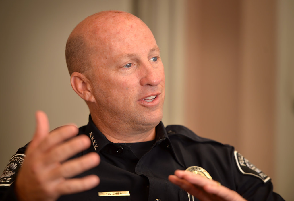 Fullerton Police Chief Dan Hughes talks about how the how the police department has become more open and inviting to the community since he has taken over as chief.  Photo by Steven Georges/Behind the Badge OC