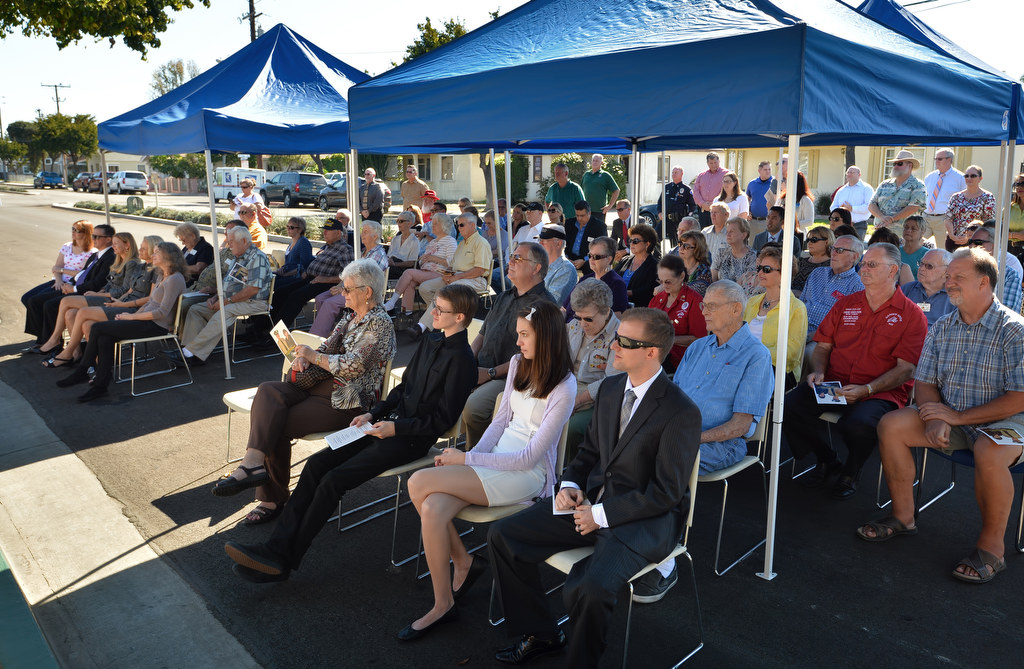 Family members and friends attend a naming ceremony for the Garden Grove PD Bruce Beauchamp Juvenile Justice Center. Photo by Steven Georges/Behind the Badge OC