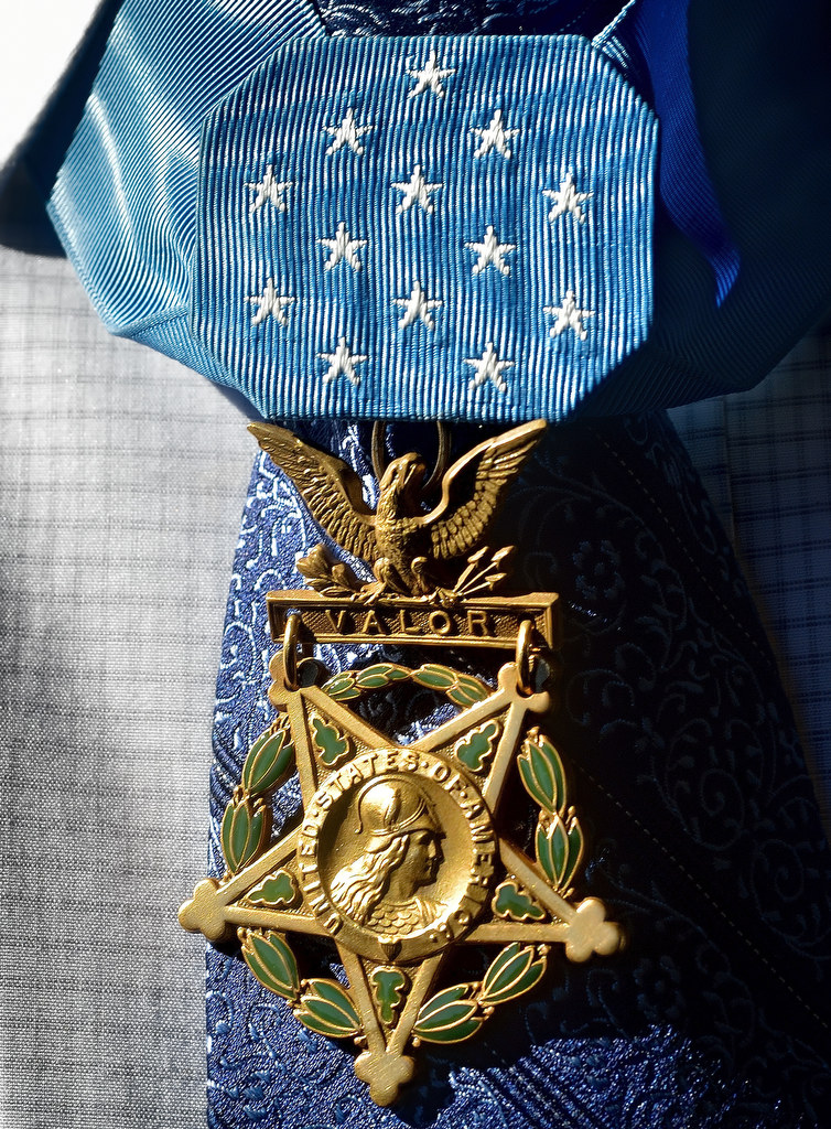 The Congressional Medal of Honor that was awarded to U.S. Army Captain Florent Groberg. Photo by Steven Georges/Behind the Badge OC