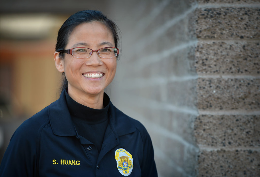 Susan Huang, GGPD record specialist and gun enthusiast. Photo by Steven Georges/Behind the Badge OC