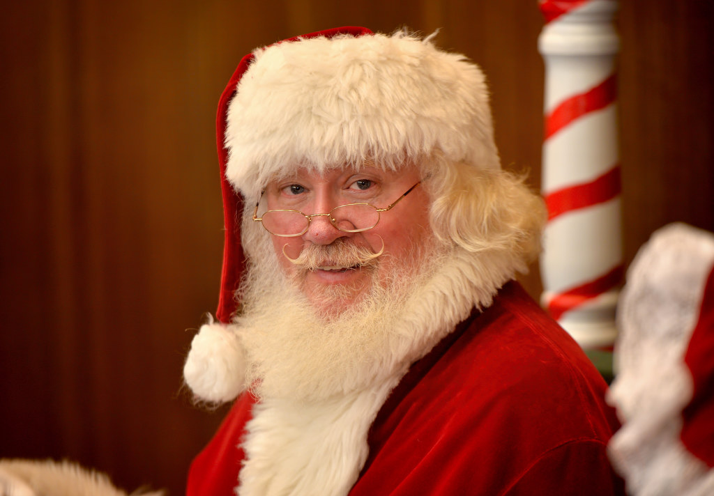 Santa at Fullerton PD’s Adopt a Family breakfast at police headquarters. Photo by Steven Georges/Behind the Badge OC