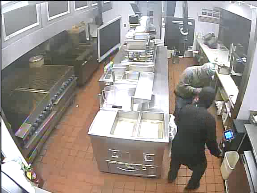 The suspects are seen burglarizing an El Pollo Loco restaurant. GGPD photo