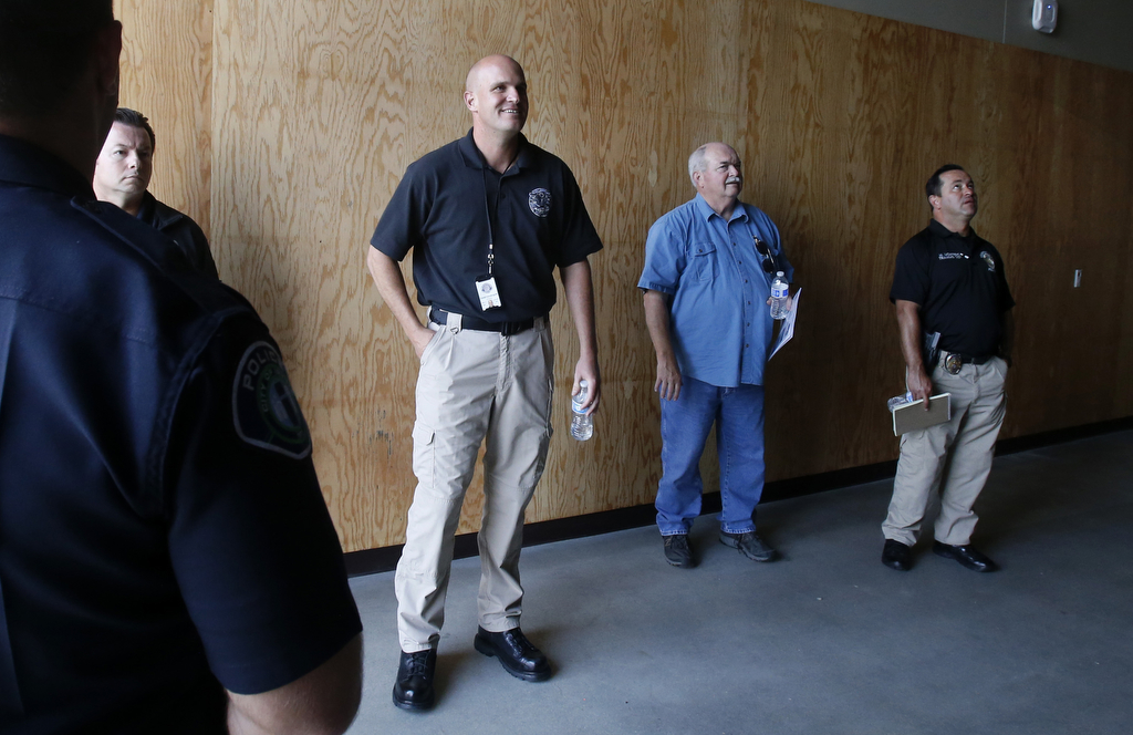 Westminster Police Department Sgt. Cord Vandergrift leads a tour of the department's new gun range during their recent  open house.  Photo by Christine Cotter/Behind the Badge OC