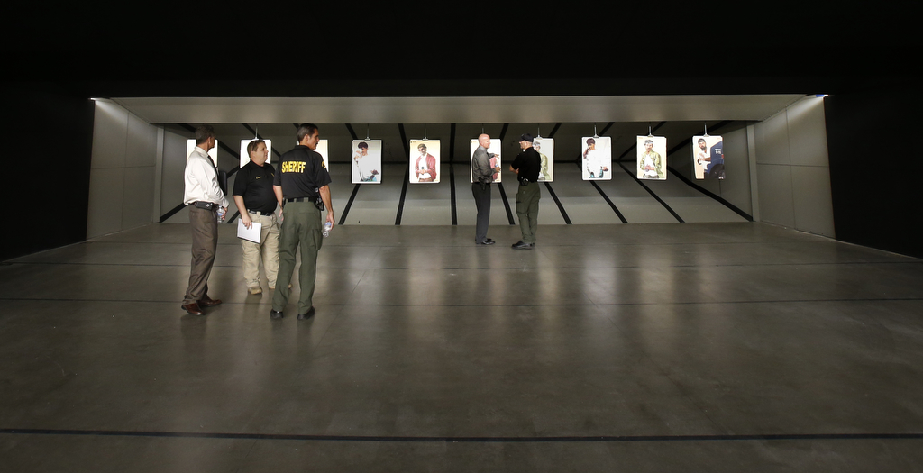 Visitors get a tour of Westminster Police Department's new gun range. Photo by Christine Cotter/Behind the Badge OC