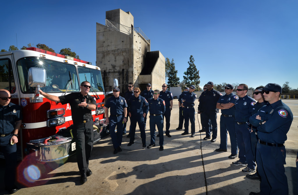 Orange Battalion Chief Chris Boyd evaluates and recaps at the at the North Net Training Center in Anaheim for the conclusion of a swift water rescue drill for members of Anaheim, Garden Grove and Orange City fire departments. Photo by Steven Georges/Behind the Badge OC