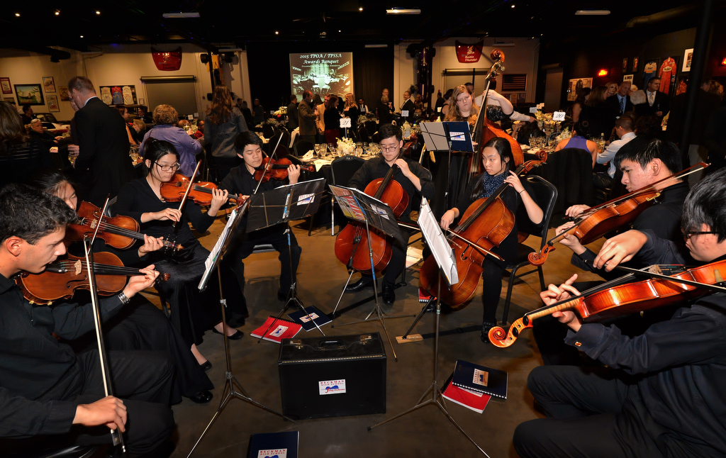 The Beckman High String Orchestra entertains guest arriving for Tustin PD’s Awards Banquet. Photo by Steven Georges/Behind the Badge OC