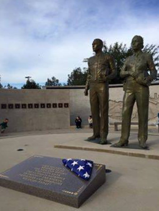 The memorial at the Orange County Sheriff's Department Training Academy honors the 51 officers killed in the line of duty in Orange County. Photo courtesy the Westminster Police Department.  