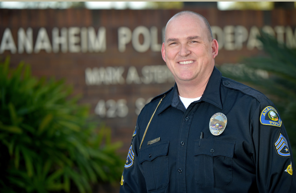 Anaheim Police Sgt. Garet Bonham at 6’5”. Photo by Steven Georges/Behind the Badge OC