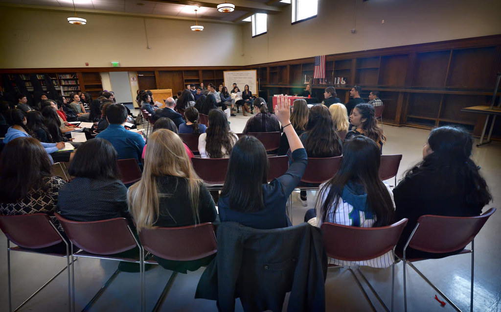 Students attend a CSP Juvenile Diversion Peer Court session held at Santa Ana High School with Judge Claudia Silbar presiding. Photo by Steven Georges/Behind the Badge OC