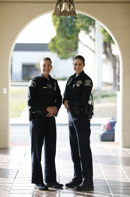 Danielle Riedl and Tori Thayer, from left, and are new recruits for the Fullerton Police Department. Photo by Christine Cotter