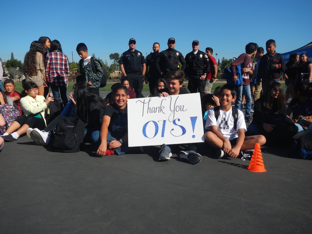 The California Office of Traffic Safety provided grant funding to bring BMX Team Soil to two La Habra schools as part of a fun way to teach about bicycle safety. Photo by Sgt. Jim Tigner/La Habra PD 