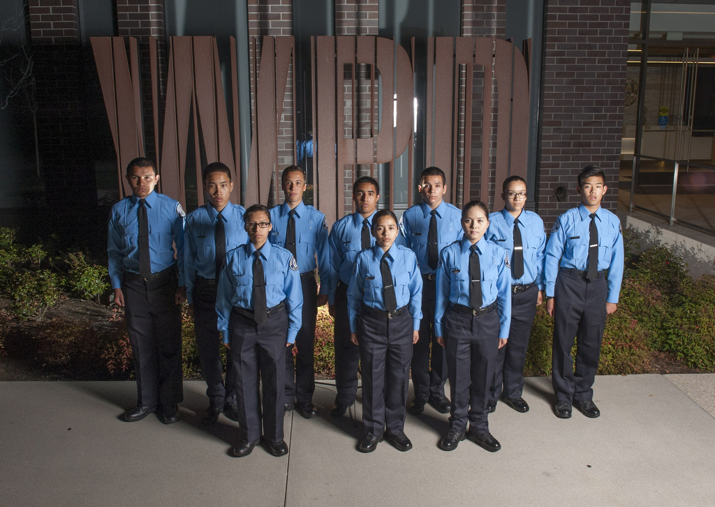 Ten of the 12 Westminster Police Explorers who attended the Police Explorer Academy in the City of Orange. Behind the Badge OC 