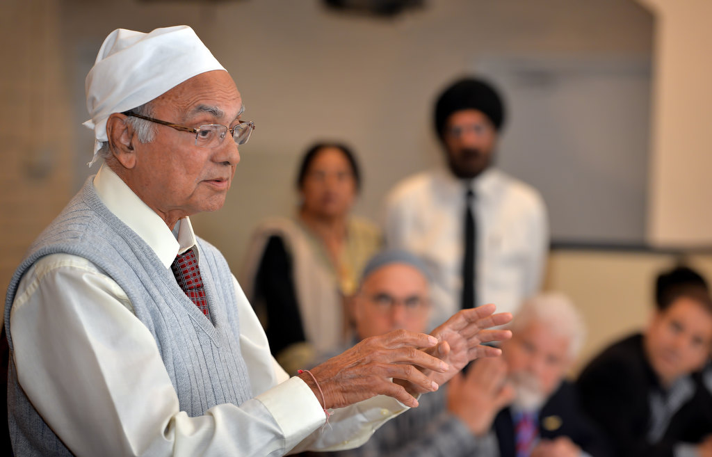 Dr. Harry Sahota gives his input during an Interfaith Advisory Council Meeting held at the Sikh Center of Orange County. Photo by Steven Georges/Behind the Badge OC