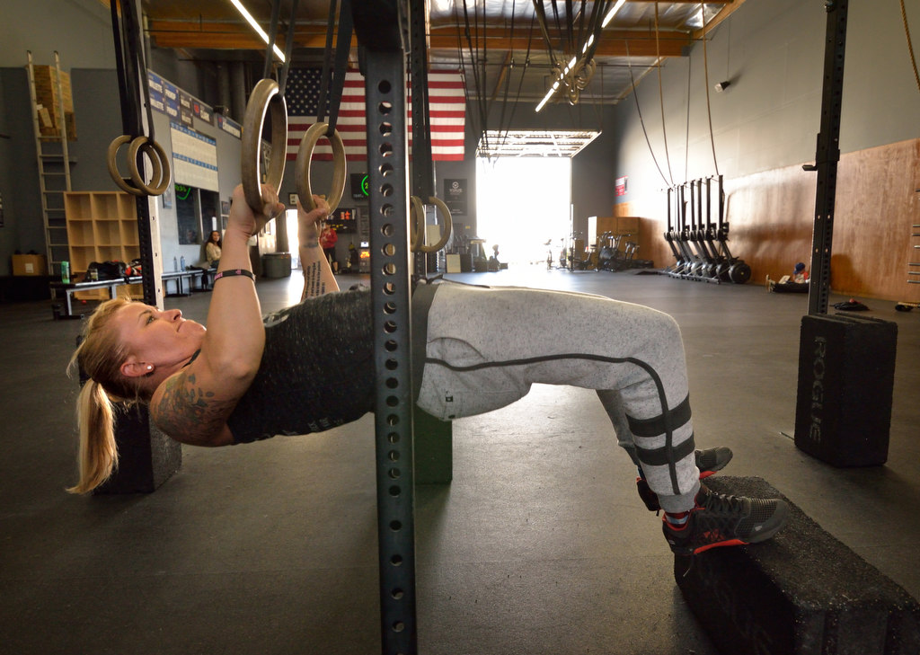 Anaheim PD Officer Merisa Leatherman works out at the CrossFit CrownTown in Corona. Photo by Steven Georges/Behind the Badge OC