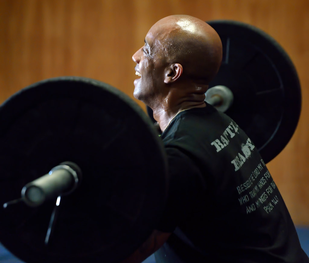Anaheim PD Lt. Lorenzo Glenn works out at the CrossFit CrownTown in Corona. Photo by Steven Georges/Behind the Badge OC