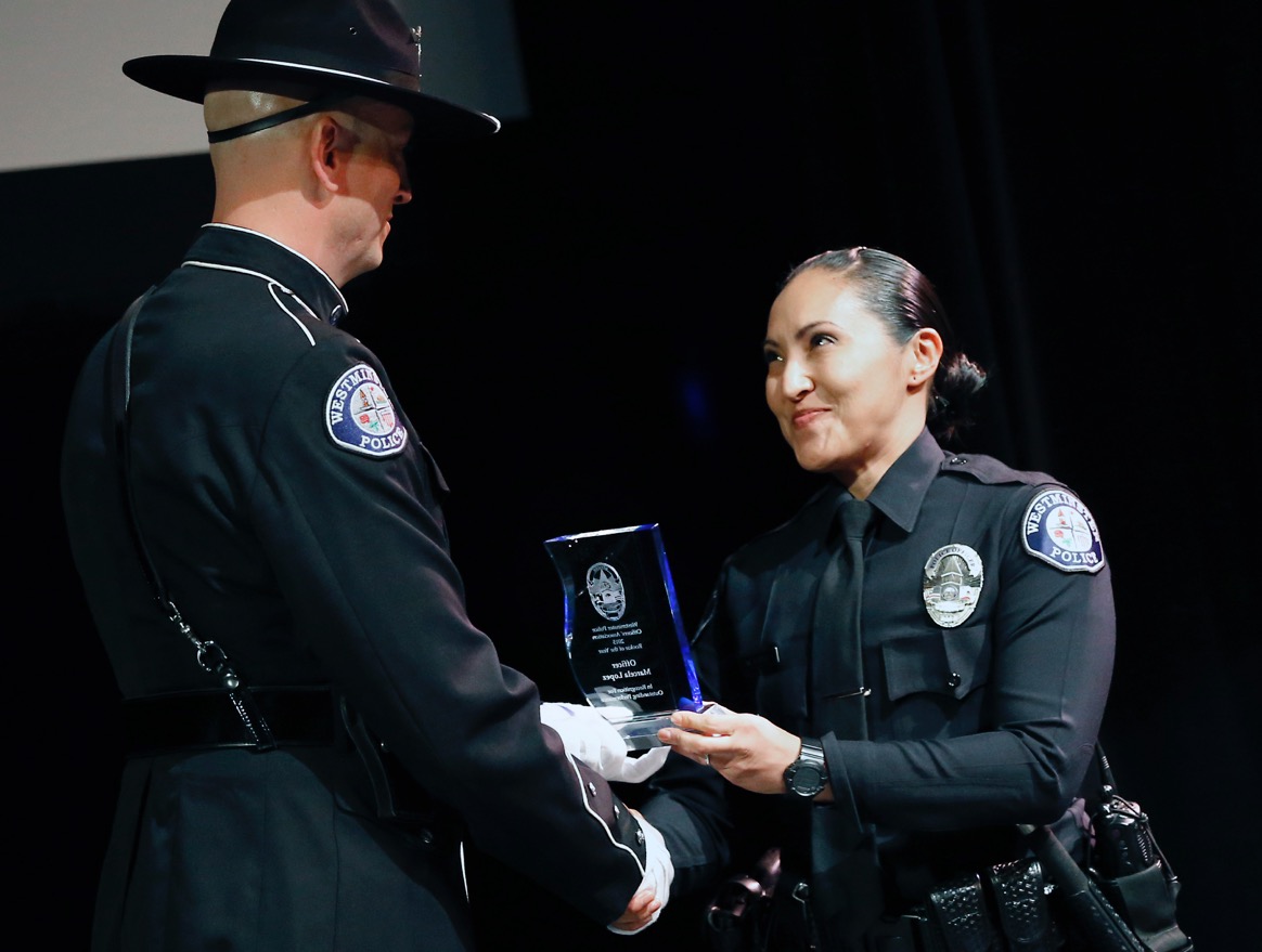 Officer Marcela Lopez is a co-recipient of the Westminster PD's Rookie of the Year award. Photo by Christine Cotter/Behind the Badge OC 