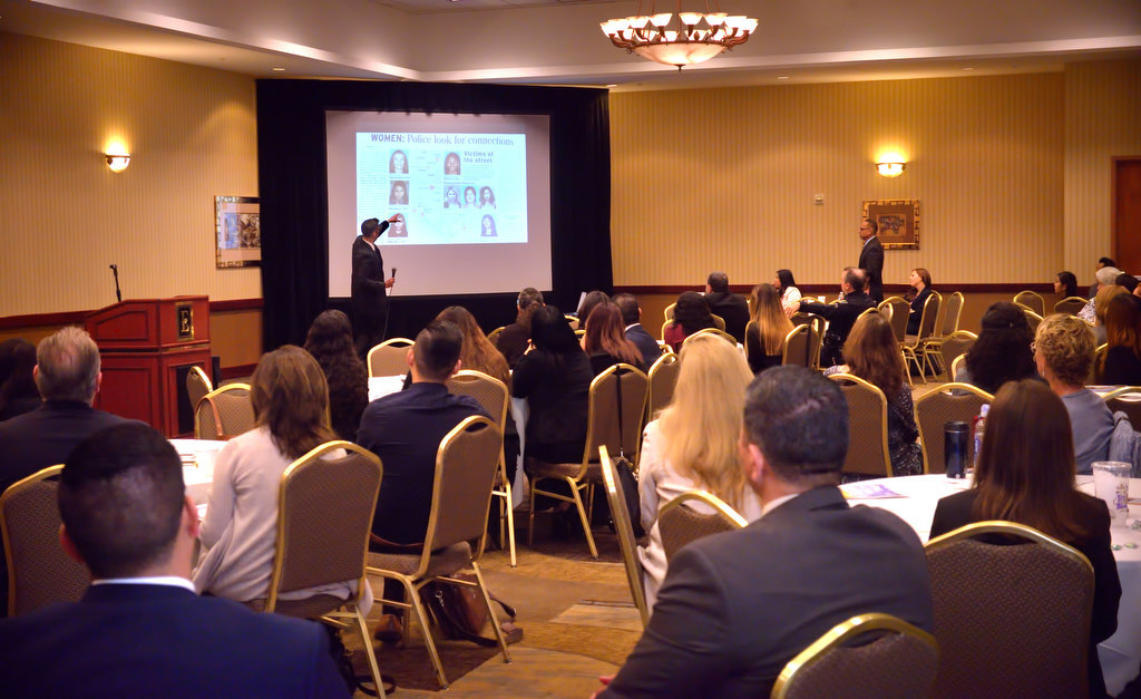 Orange County Deputy District Attorney Brad Schoenleben, a prosecutor in the human trafficking unit, talks about the victims during a seminar titled, Beneath the Surface: Human Trafficking in Orange County, during the 12th Annual Victims’ Rights Conference at the Embassy Suites in Garden Grove. Photo by Steven Georges/Behind the Badge OC