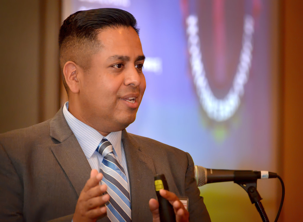 Santa Ana PD Detective Gus Moroyoqul of the Orange County Cold Case Homicide Task Force, talks about examining older cases that have been investigated by others and trying to find new leads, part of a seminar titled, Changing the Game: Gangs, Cold Cases and CSI, during the 12th Annual Victims’ Rights Conference at the Embassy Suites in Garden Grove. Photo by Steven Georges/Behind the Badge OC