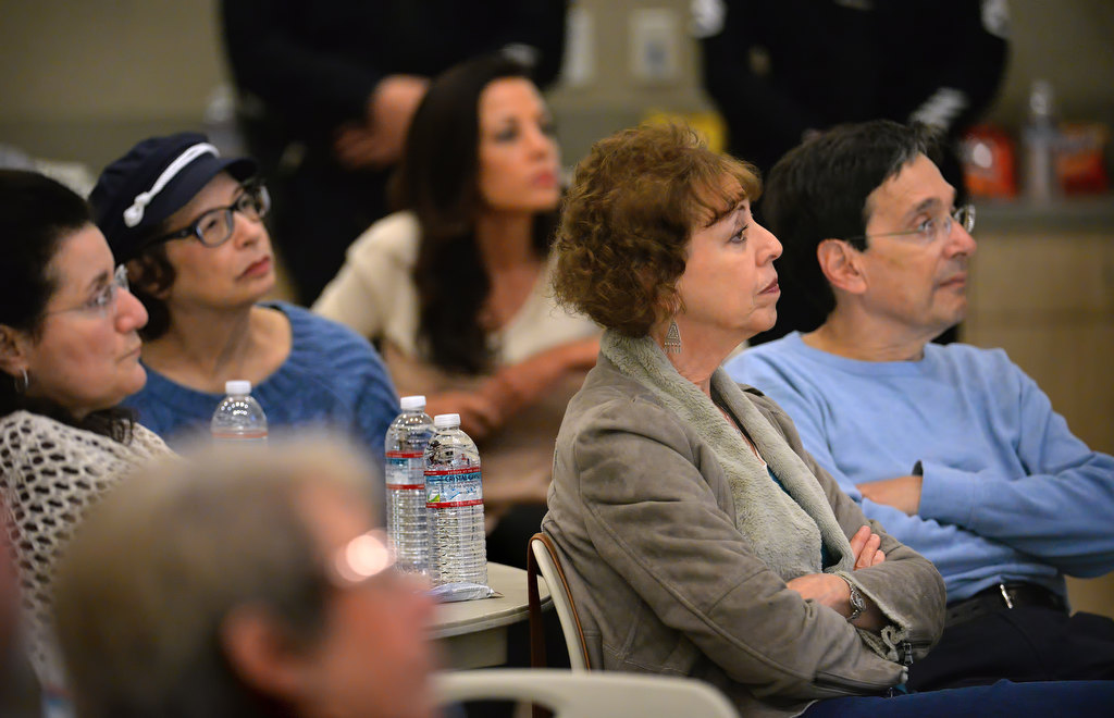 Audience members listen during an Active Intruder Awareness Training session for the public put on by the Fullerton police and fire departments at the Fullerton Community Center. Photo by Steven Georges/Behind the Badge OC