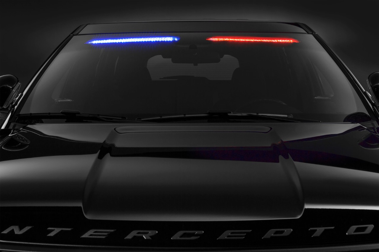 The interior light bars that will be available on the 2017 Ford Interceptors has several programming capabilities. Photo courtesy the Ford Motor Company, 