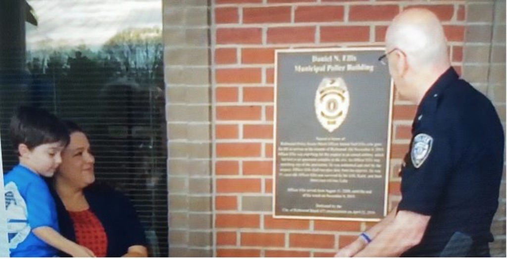 Richmond Police on April 22 renamed their department after Officer Daniel Ellis, who was killed in the line of duty in November. Photo courtesy the Richmond Police Department. 