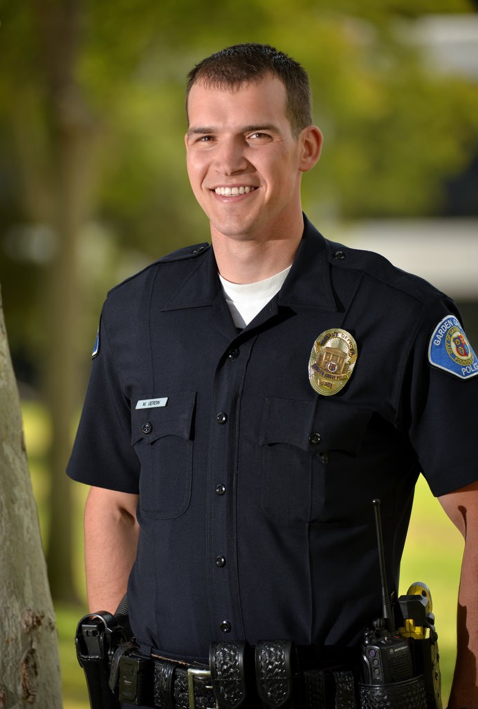 Michael Gerdin, a rookie police officer for the Garden Grove PD. Photo by Steven Georges/Behind the Badge OC
