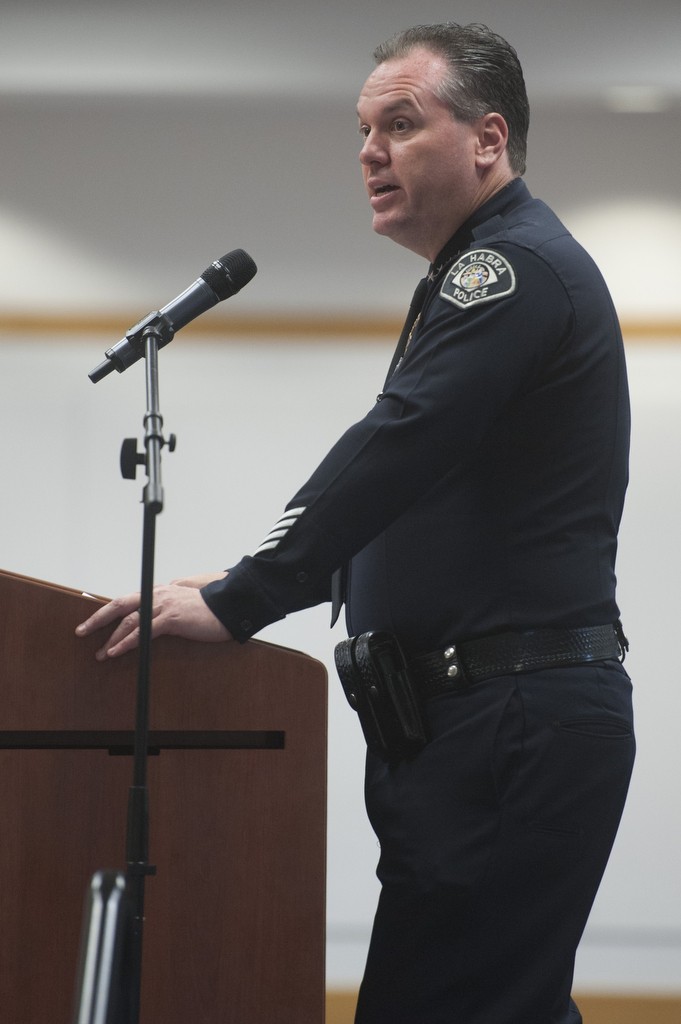 La Habra Police Chief Jerry Price makes a few remarks during the 2016 Awards ceremony. Photo by Miguel Vasconcellos/Behind the Badge OC 