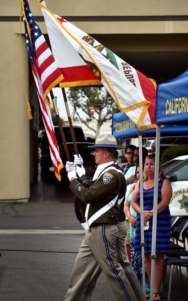 The CHP Color Guard presents the colors at the start of the Officer Don Burt remembrance ceremony. Photo by Steven Georges/Behind the Badge OC